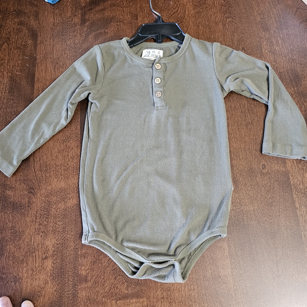 Green Long Sleeve Kids Bodysuit